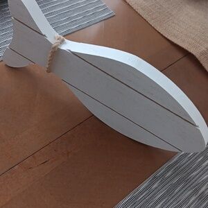 White Wooden Fish Decor